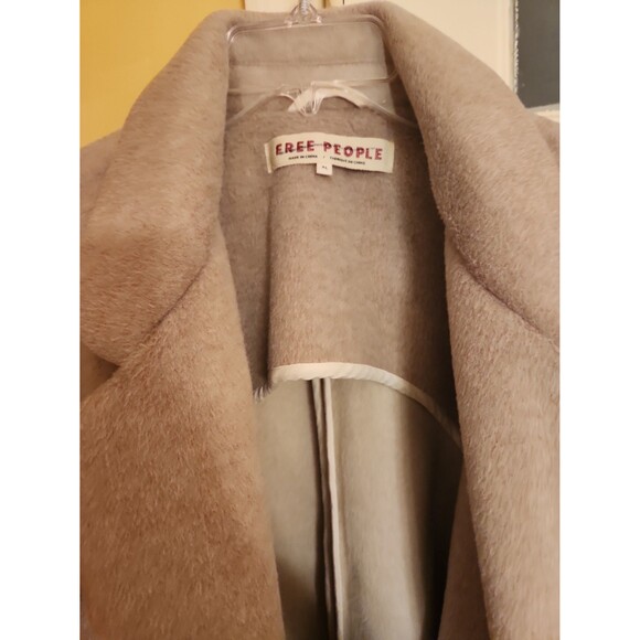 Free People "Mari" Double Breasted 2 Buttons Blazer Coat Taupe Color Size XL - Picture 3 of 9